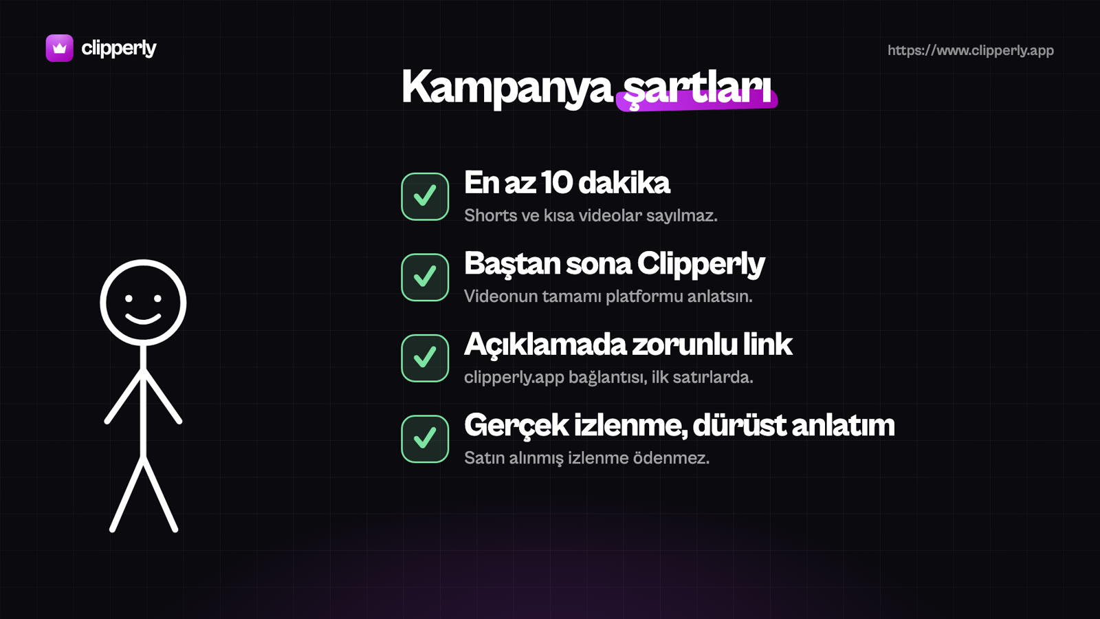Clipperly'yi anlat, izlendikçe kazan: YouTube özel kampanyası: görsel 4 / 6